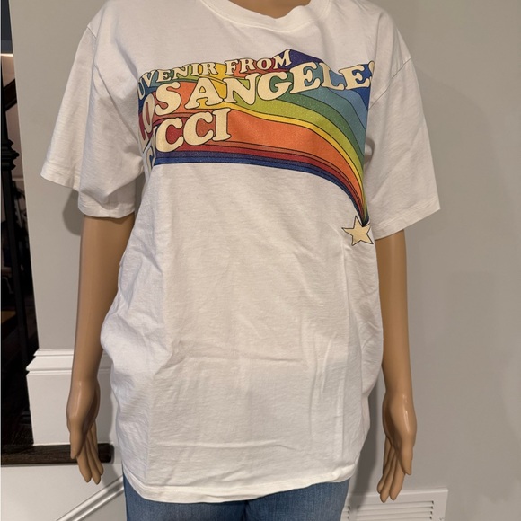 Gucci White T-Shirt with Logo Tag - Picture 1 of 8